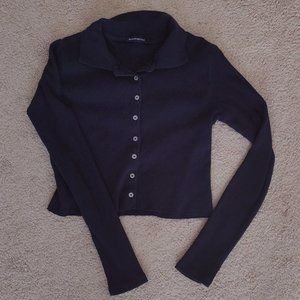 Navy Blue Long Sleeve Brandy Melville Top